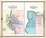 Wausau City, Shawano Village, Wisconsin State Atlas 1878